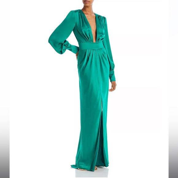 Ramy Brook Dresses & Skirts - Ramy Brook Madelane Plunging Maxi Dress in Jewel Green Size 4